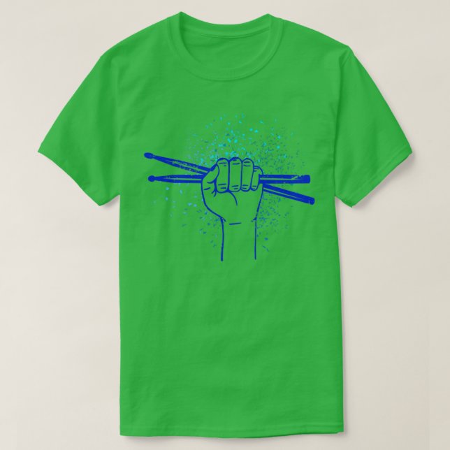 T-shirt Baguettes de batterie Rock Batteur Batterie (Design devant)