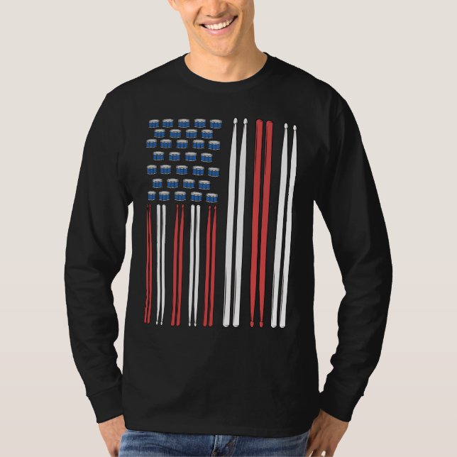 T-shirt Baguettes de tambour Drummer Cadeau Drumming Percu (Devant)