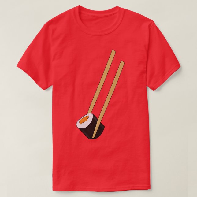 T-shirt Baguettes tenant un sushi (Design devant)
