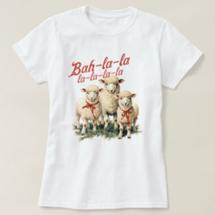 T-shirt Bah La La Cute Retro Noël Moutons