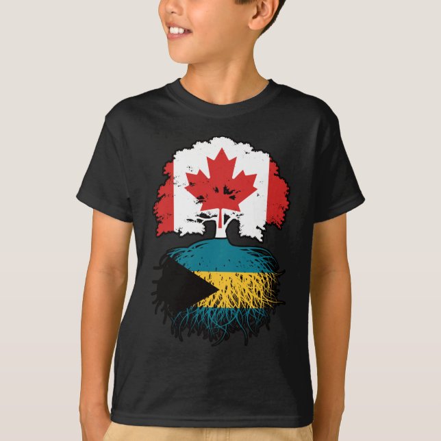 T-shirt Bahamas Drapeau des racines d'arbre du Canada baha (Devant)