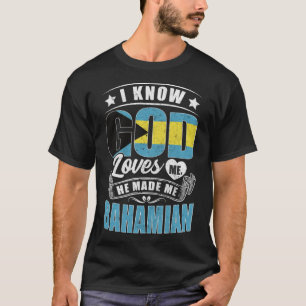 T-shirt Bahamas Drapeau Dieu m'aime Bahamiens