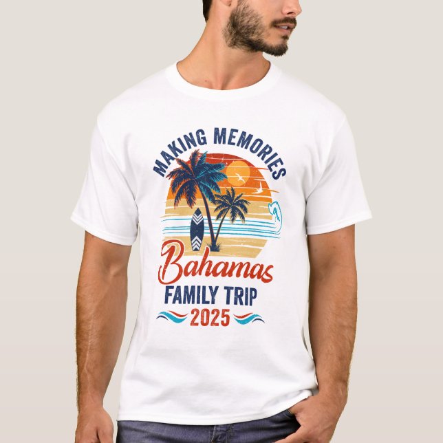 T-shirt Bahamas Family Vacation 2025 Faire basculer les so (Devant)