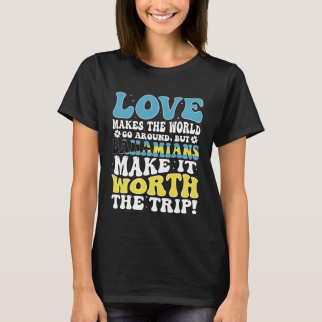 T-shirt Bahamas Flag Men & Women Cute Til Bahamians (Devant)