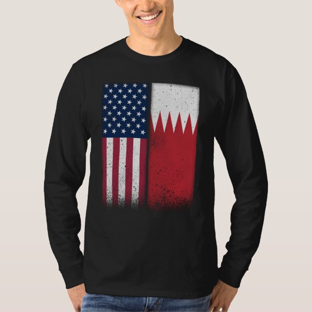 T-shirt Bahrain Bahraini American Flags Proud USA Bahrain (Devant)