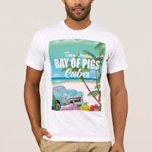 T-shirt Baie des porcs, affiche de vacances de plage du