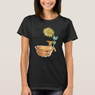 T-shirt Baignade Greyhound Dans Un Bain De Tournesols Vous