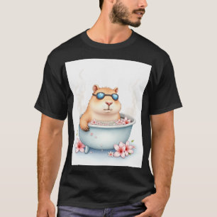 T-shirt Baigneoire à capybara ambiance détente soulagement