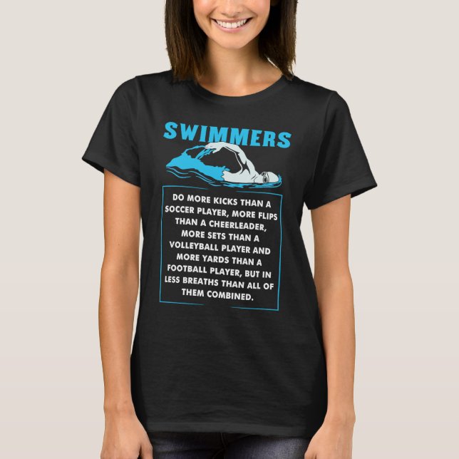 T-shirt Baigneurs Faire Plus De Kicks Piscine D'Eau Sport (Devant)