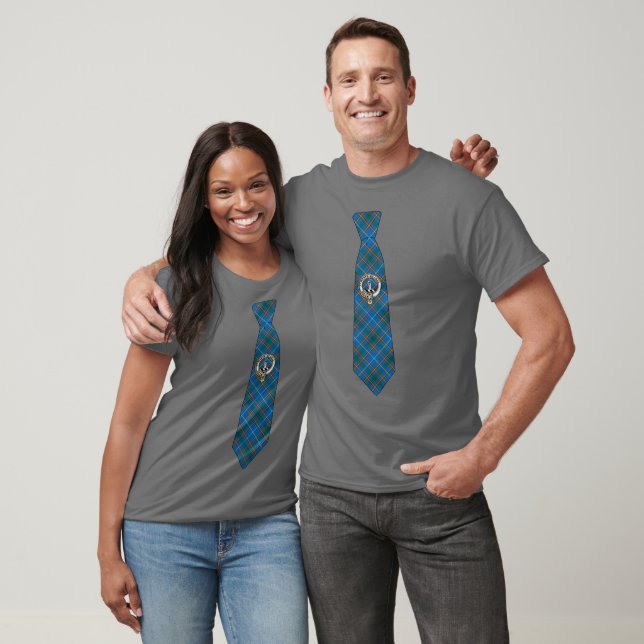 T-shirt Bain Scottish Badge & Tartan Necktie (Unisexe)