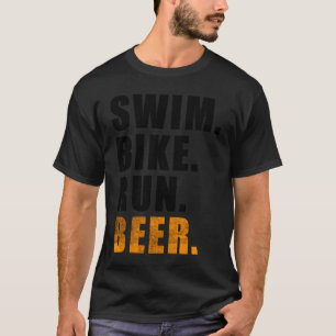 T-SHIRT BAINS À VÉLO EXÉCUTER BIÈRE TRIATHLETE TRIATHLON S