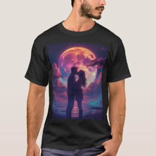 T-shirt Baiser Arc-en-Ciel sous la Lumière de la Lune