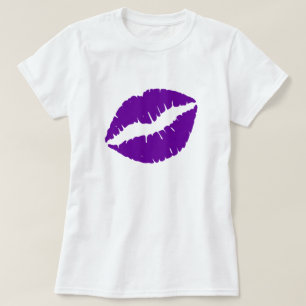 T-shirt Baiser au rouge à lèvres violet