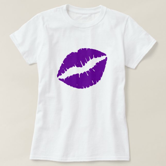T-shirt Baiser de bâton à lèvres pourpre (Design devant)