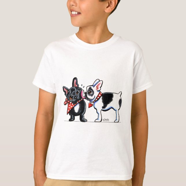 T-shirt Baiser de Bulldog français (Devant)