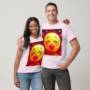 T-shirt Baiser Emoji Coeurs soufflants