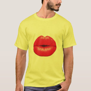T-shirt Baiser rouge d'art de bruit de rouge à lèvres de