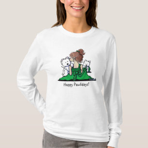 T-shirt Baisers de Noël de KiniArt Westie