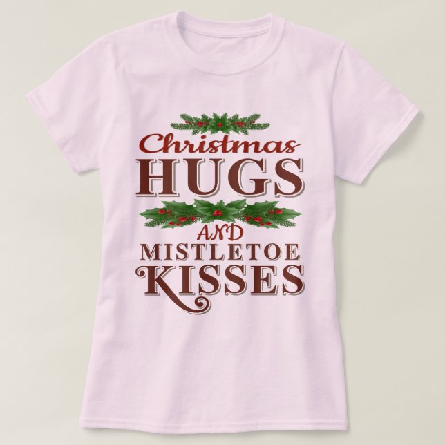 T-shirt Baisers De Noël Et Mistletos (Design devant)