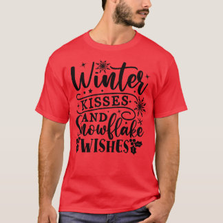 T-shirt Baisers d'hiver et voeux de snowflashs