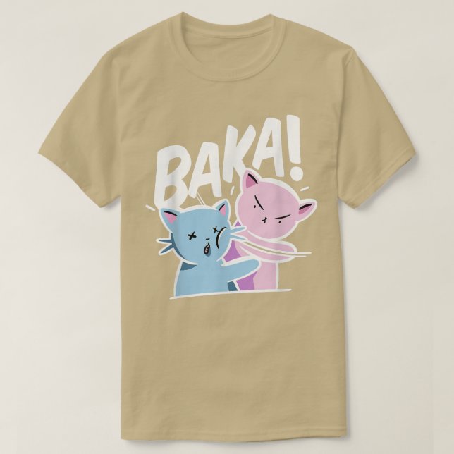 T-shirt Baka Anime Chat Slap Baka Chat Japonais  (Design devant)