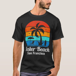 T-shirt Baker Beach San Francisco Palm Tree Coucher de sol
