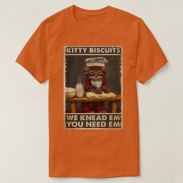 T-shirt Baker Cat Kitty Biscuits Nous Connaissons Em Vous  (Design devant)