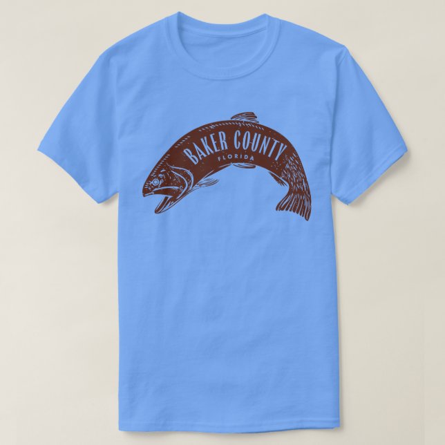 T-shirt Baker Comté Floride Poisson Brown (Design devant)