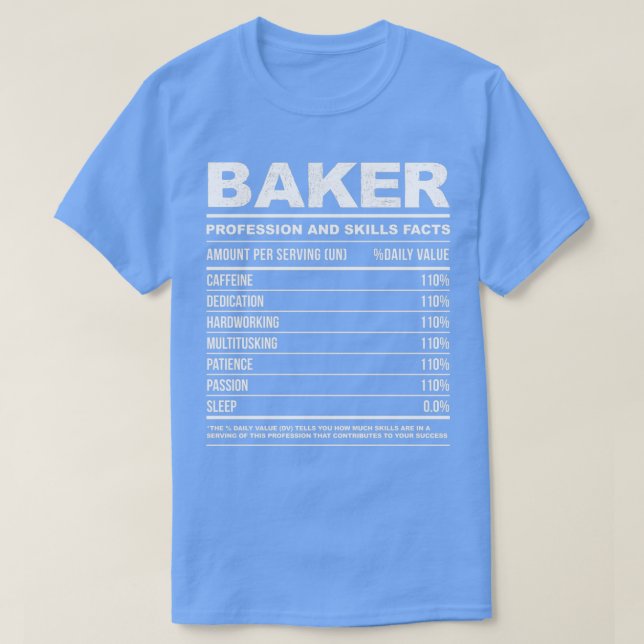 T-shirt Baker Funny Éléments nutritionnels B (Design devant)