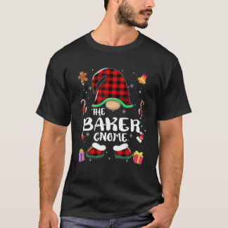 T-shirt Baker Gnome Buffalo Plaid Red Matching Family Chri