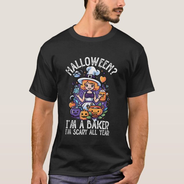 T-shirt Baker Halloween Costume Bake Bake Trick ou (Devant)