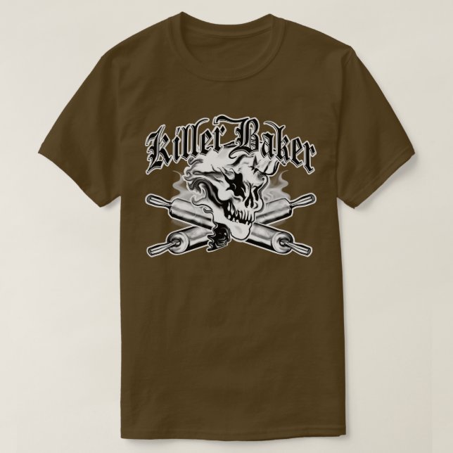 T-shirt Baker Skull Ghost 1 tueur Baker et Crossed Rolli (Design devant)