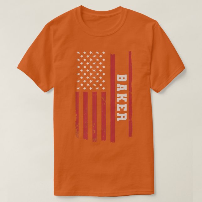 T-shirt Baking Baker Cuisine Cake Cupcake USA Drapeau amér (Design devant)