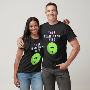T-shirt Bal de Bowling Neon Green   Nom de l'équipe de Bow