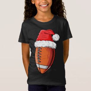 T-Shirt Bal de football de Noël Santa Hat Funny Sports Xma