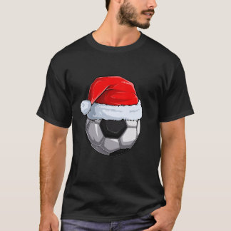 T-shirt Bal de football Santa Hat Noël Pyjama Cool Sport