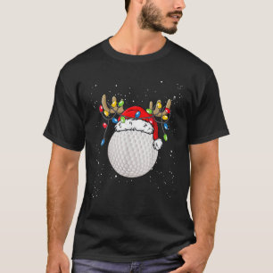 T-shirt Bal De Golf Avec Santa Hat Reindeer Antlers Christ