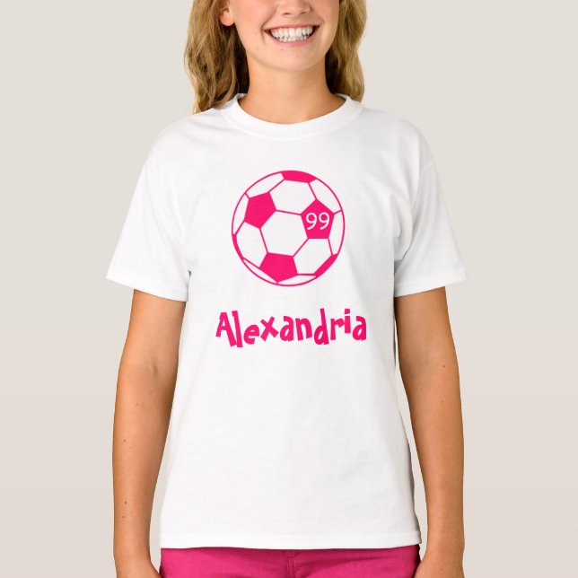 T-shirt Bal de soccer rose (Devant)