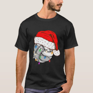 T-shirt Bal de volley-ball de Noël Santa Hat Funny Sport X