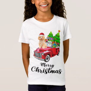 T-Shirt Balade de caniche Camion rouge Pyjama de Noël