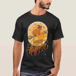 T-shirt Balade de capybara sorcière fusil de chasse Lune V