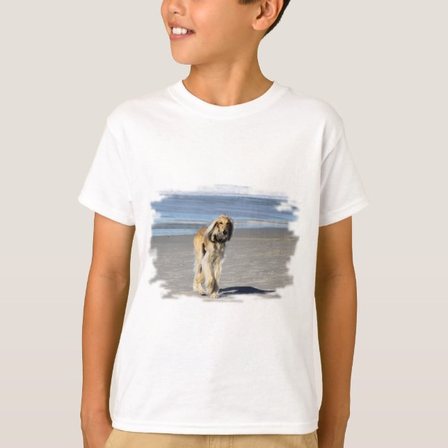T-shirt Balade de Saluki sur la plage (Devant)