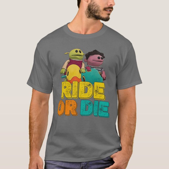T-shirt Balade Ou Mort - Drôle Mona Nanalan Avec Matthew (Devant)