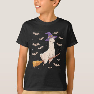 T-shirt Balai de sorcière drôle Amoureux de lama Spooky