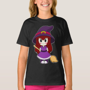 T-shirt Balai de sorcière pour fille Halloween
