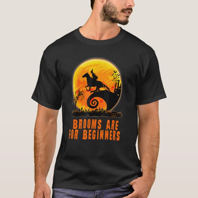 T-shirt Balais pour les sorcières cavalières débutantes dr (Devant)