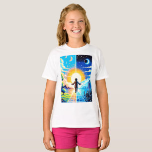 T-shirt Balance des mondes - Futuriste Pixel Art Tech