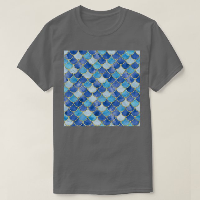 T-shirt Balances de sirène Cou Gator Blue Mermaid Scales 2 (Design devant)