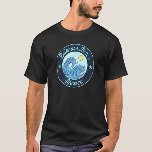 T-shirt Balandra Beach Mexique Souvenir Nautique Surfer Gr (Devant)