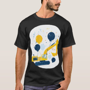 T-shirt Balayage d'anniversaire Bulldozer camion de constr